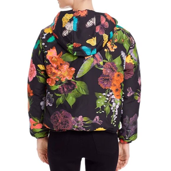 Alice + Olivia Durham Mult Butterfly Floral Down Reversible Puffer Jacket Coat S - Picture 3 of 14